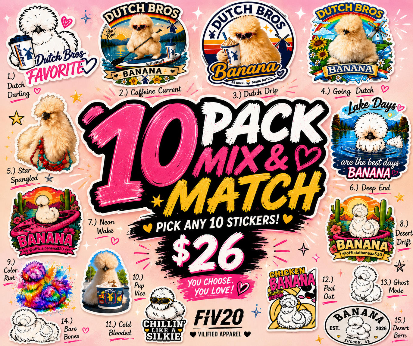 Banana Sticker Pack 10